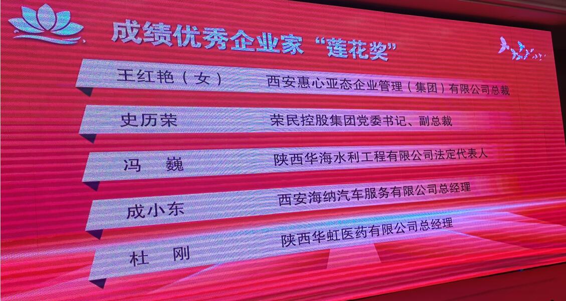 热烈祝贺惠心亚态集团总裁王红艳女士荣获第四届优秀企业家“莲花奖”